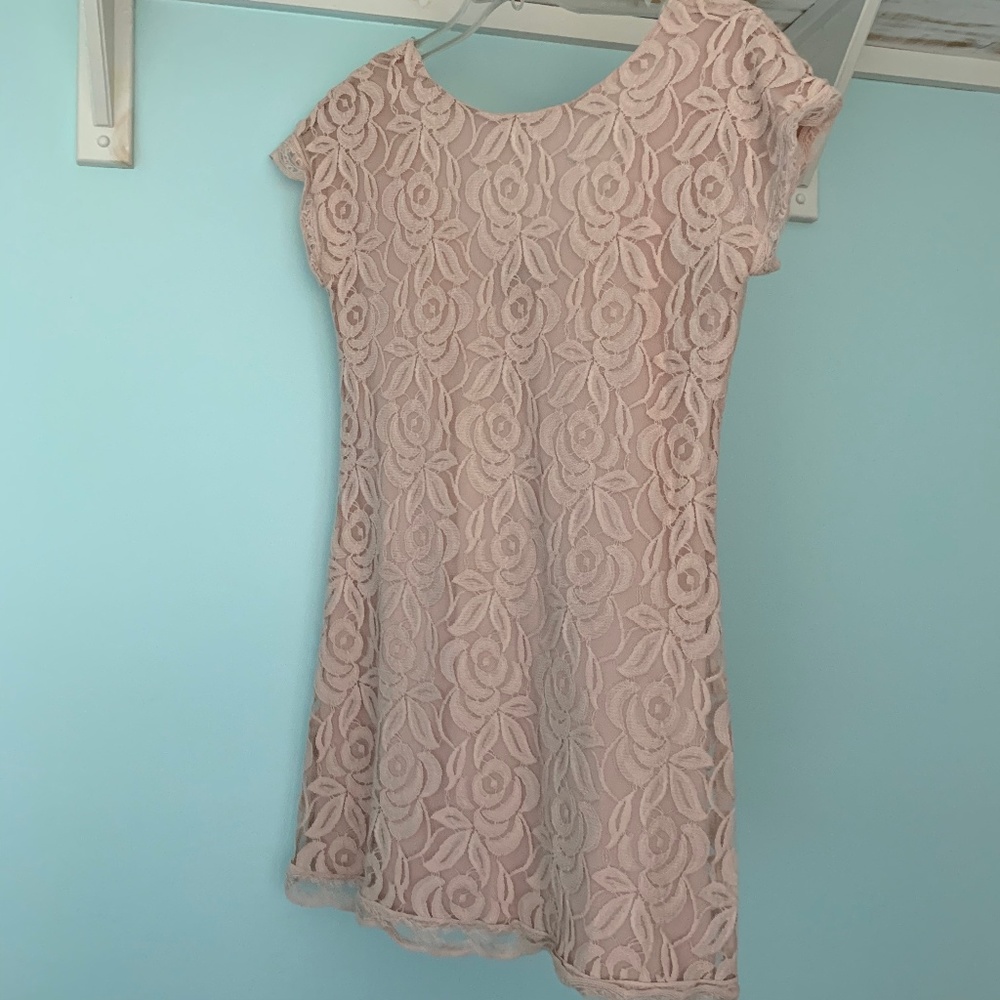 Pink Lace Mini Dress